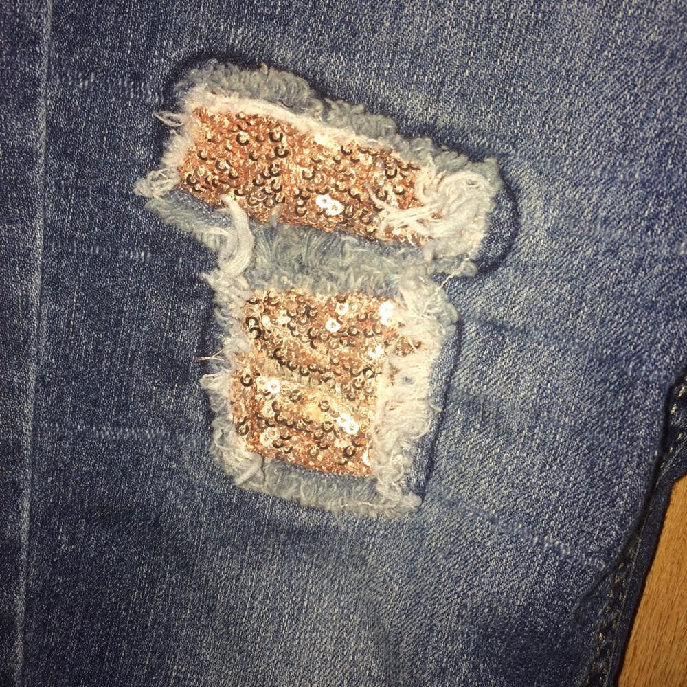 Sequin Ripped Jeans - Picture 2 of 4